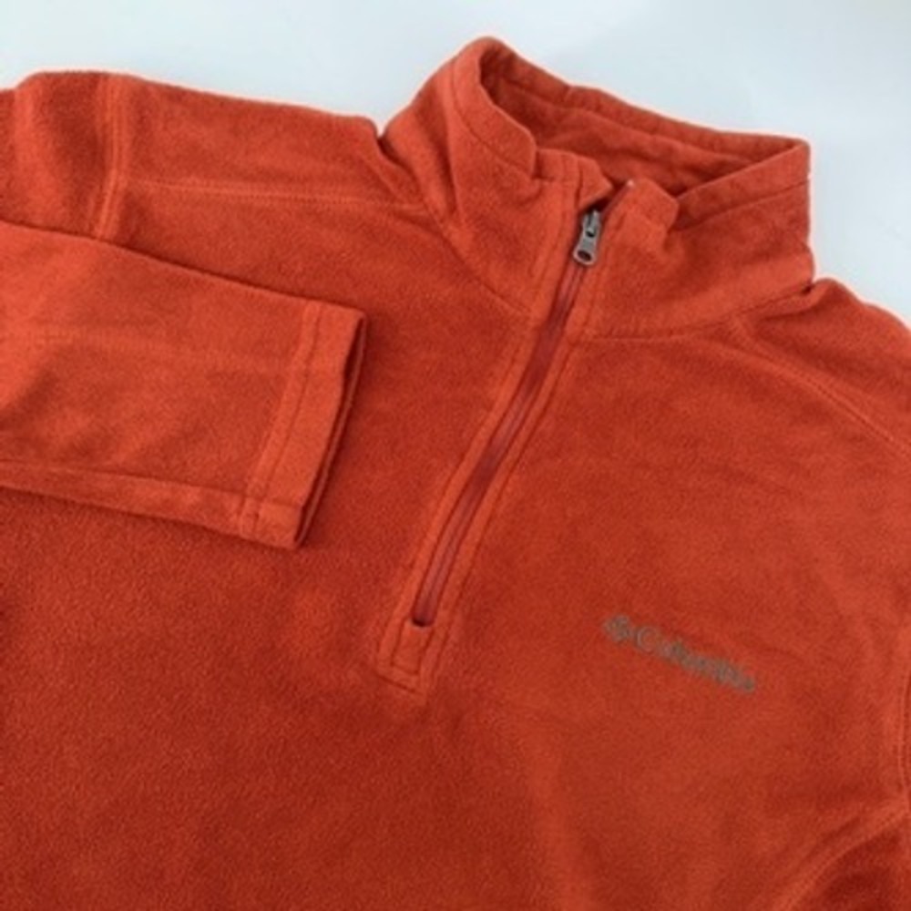 Columbia Mens S Quarter Zip Fleece Pullover Burnt Orange Rust‎ AM6558 Mock Neck